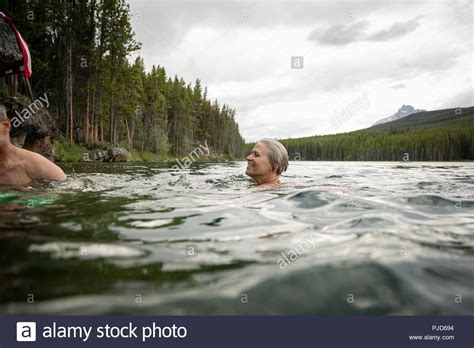 Mature Woman Swimming Lake Hi Res Stock Photography And Images Alamy