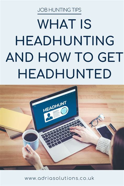 A Woman Working On Her Laptop With The Title What Is Headhunting And