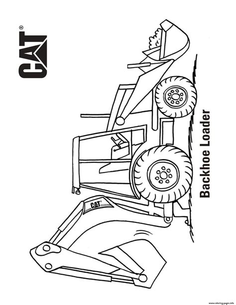 Backhoe Loader Truck Coloring Page Printable