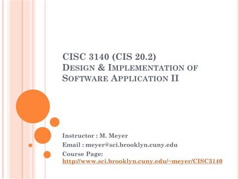 PDF CISC 3140 CIS 20 2 DESIGN IMPLEMENTATION OF Meyer CISC3140