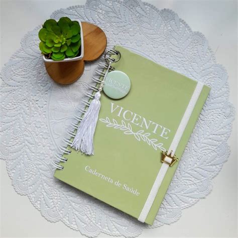 Caderneta De Vacina Personalizada Minimalista Verde Shopee Brasil