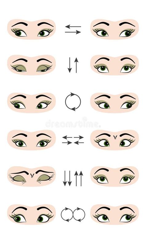 Set Of Exercises For The Eyes Visual Acuity Illustration Stock Vector