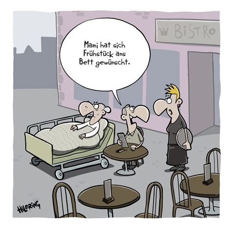 Muttertag Frühstück Bistro Cartoon Hilbring Oli Witze