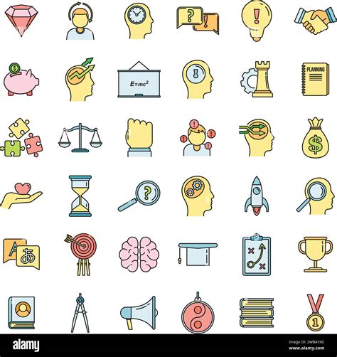 Modern Life Skills Icons Set Outline Set Of Modern Life Skills Vector