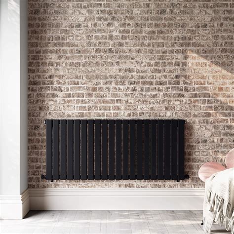 Faro Matt Black Horizontal Double Flat Panel Radiator