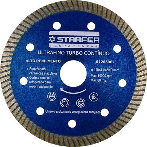 Disco De Corte Diamantado Ultrafino Turbo Cont Nuo Starfer Mm Para