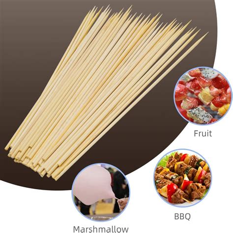 Pack Bamboo Skewers 12 5 Inch Long Bamboo Sticks For BBQ Grill