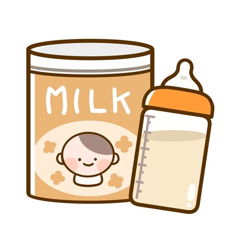 生活物赤ちゃん用粉ミルクと哺乳瓶のかわいいフリーイラスト フタバのフリーイラスト