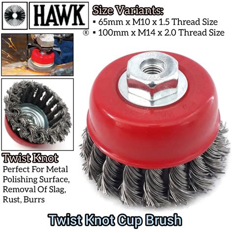 Hawk Super Heavy Duty Twist Knot Cup Brush For Metal Welding Surface