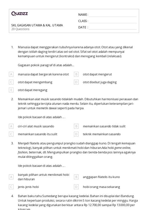 50 Lembar Kerja Mengidentifikasi Gagasan Utama Untuk Kelas 3 Di