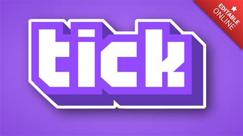 Tick | Purple 3D Streaming | Text Effect Generator