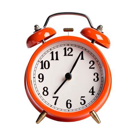 Orange Alarm Clock On A Transparent Background Png