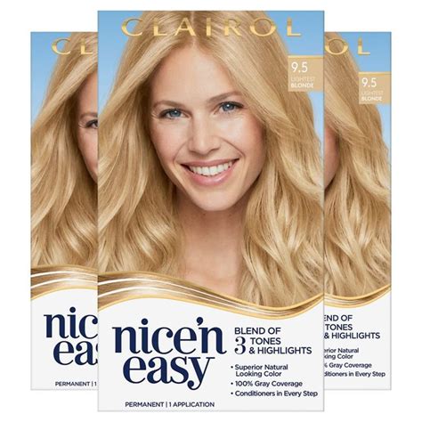 Clairol Nice N Easy Hair Color 9 5 98 Natural Extra Light Neutral Blonde 1 Kit Pack Of 3 In
