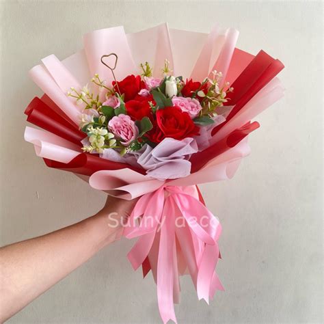 Jual Premium Buket Bunga Flower Bouquet Bucket Bunga Rose Kado