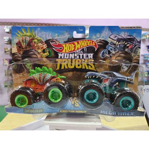 Hot Wheels Monster Trucks Demolition Doubles Motosaurus Vs Mega Wrex Shopee Malaysia
