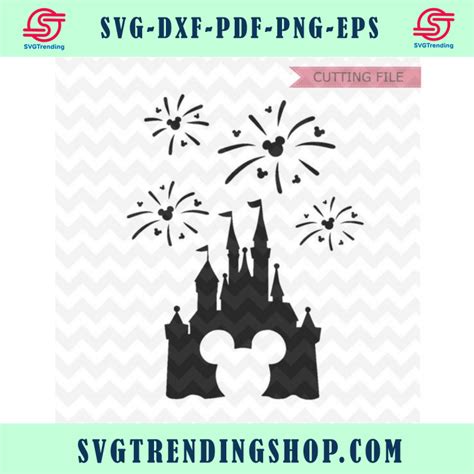 Disney Castle Svg Disney Castle Fireworks Svg Disney Castle With