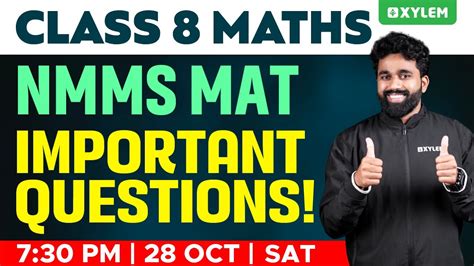 Class 8 Nmms Maths Nmms Mat Important Questions Xylem Class 8