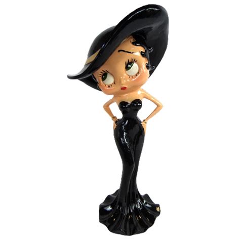 Statue en résine Betty Boop robe et chapeau noir 30 cm Prince Déc