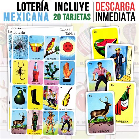 Tarjetas De Loteria Mexicana Para Imprimir Mexican Etsy Espa A