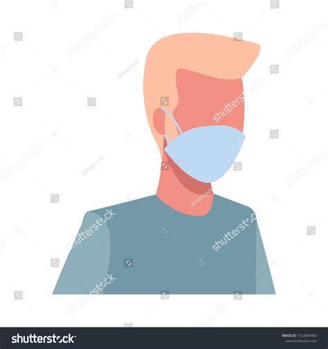 Man Using Face Mask For Covid Vector Royalty Free Stock Vector