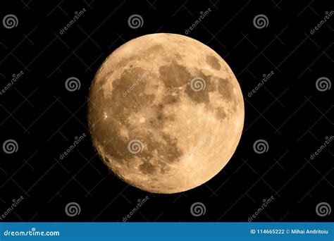 Closeup Of A Large Shining Full Moon Stock Photo Image Of Bright