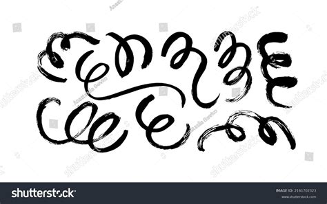 Black Vector Flourishes Swirls Curls Scrolls Stock Vector Royalty Free