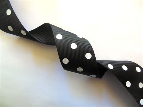 Ribbon Trim Grosgrain Ribbon White Polka Dot Polka Dots Headband