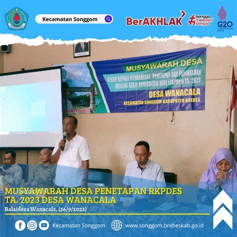 Musdes Penetapan RKPDes TA 2023 Di Desa Wanacala Kecamatan Songgom