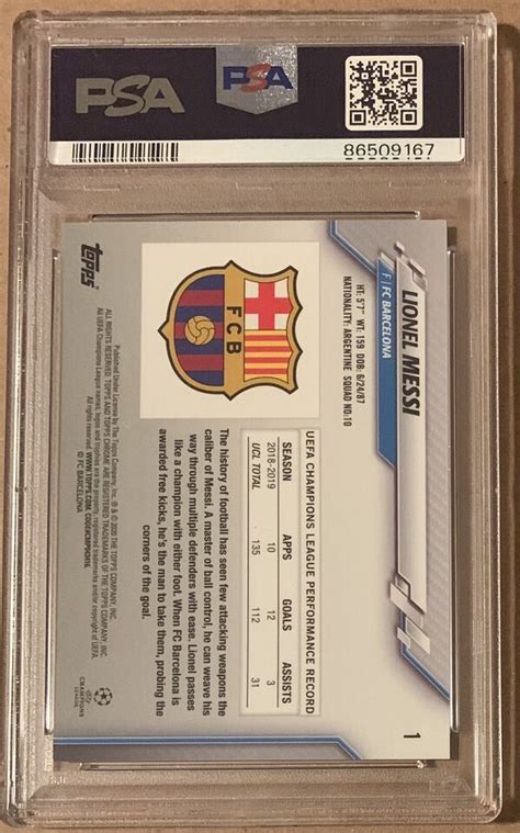 Topps Chrome Uefa Lionel Messi Sapphire Edition Psa Gem Mt