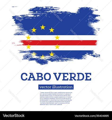 Cabo verde flag with brush strokes independence Vector Image