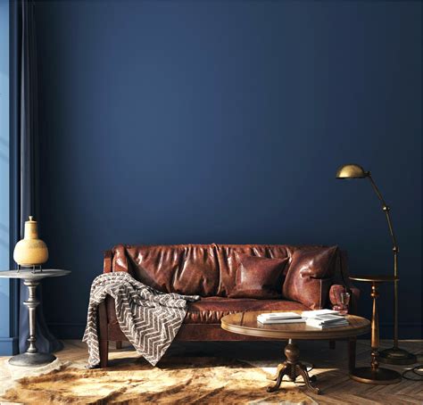 Navy Living Room Accent Wall Living Room Home Decorating Ideas