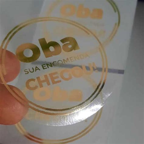 Adesivo Transparente Hot Stamping Dourado Cm Elo