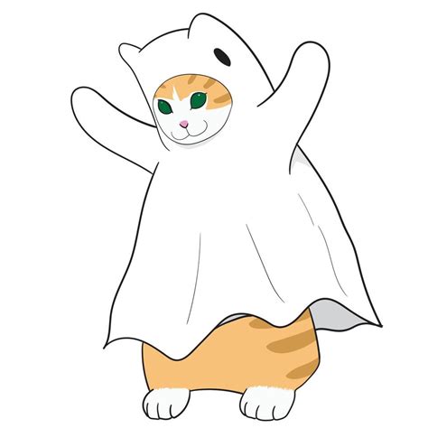 Ghost Cat Costume Vector Illustration 11854922 Vector Art At Vecteezy