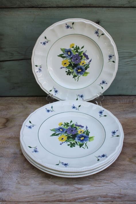 Wayside Flowers Vintage Kensington England Ironstone China Dinner