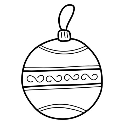 Christmas Tree decoration. Christmas-tree ball. Doodle illustration of ...