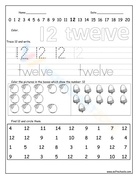 Teen Numbers Number 12 No Prep Printables For Kindergarten