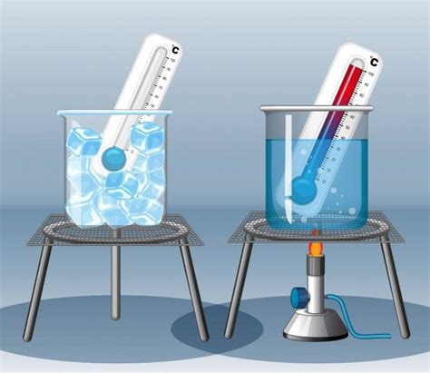 Dos termómetros en agua fría y caliente Free Vector Freepik