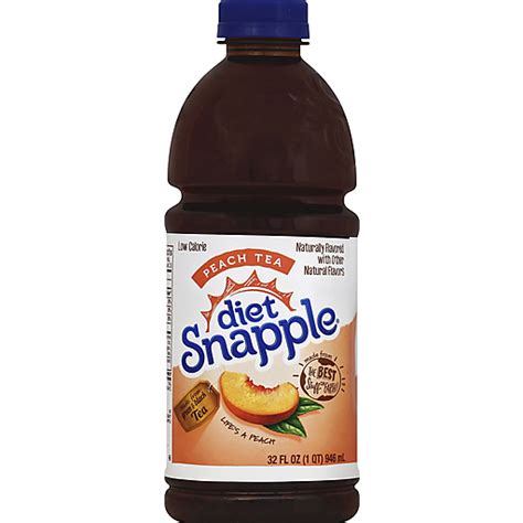 Diet Snapple Peach Tea, 32 Fl Oz Bottle | Buehler's