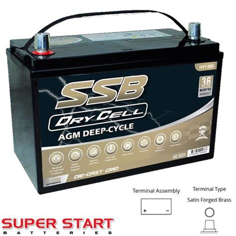 Ssb Drycell Battery 12v 130ah 1000cca L330xw173xh212th220 Agm Deep Cycle Start Battery