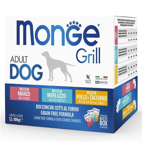 Monge (Монж) Grill Multipack Chicken&Turkey&Beef&Cod Fish – Набор ...