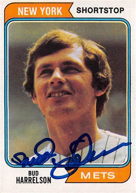 Bud Harrelson autographed baseball card (New York Mets, 67) 1974 Topps #380