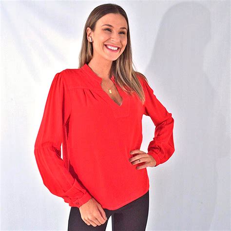 Camisa Viscose Cor Vermelha Reserva Natural Pole Modas