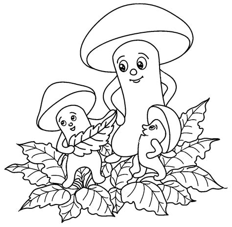 Раскраски грибов скачать или распечатать