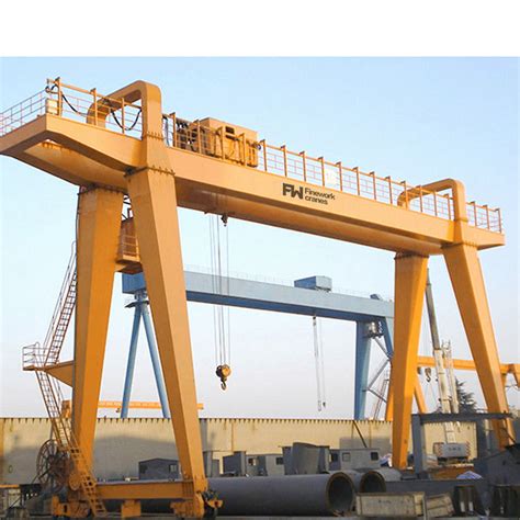 Mg Double Girder Gantry Crane Box Type With Lifting Trolley Hoist