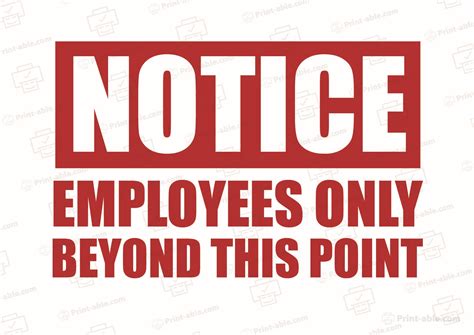 Employees Only Sign Printable 1039 | Print-able.com