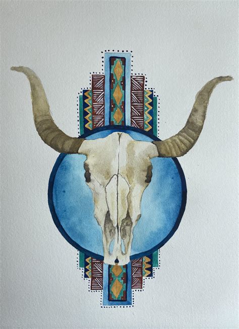 Bull Skull Painting : r/Watercolor