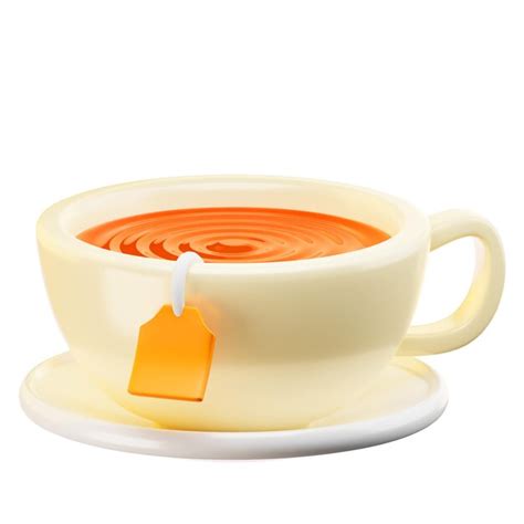 Premium PSD Hot Tea Icon 3D Icon Drink Isolated On Transparent Background 3D Illustration High