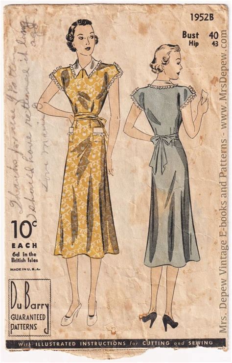 Rare Original Vintage Dubarry 1952b Sewing Pattern 1930s Ladies House