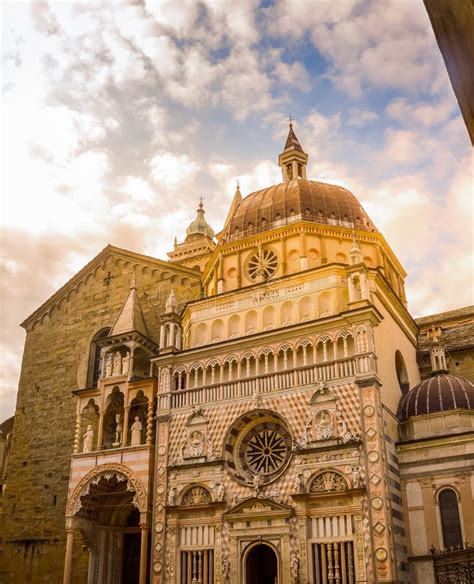 The Facade Of The Basilica Of Santa Maria Maggiore Bergamo Stock