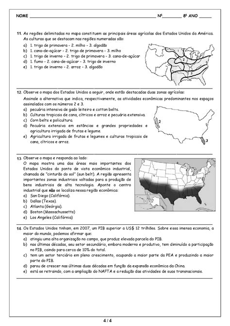 Prova De Geografia Ano Gabarito Librain